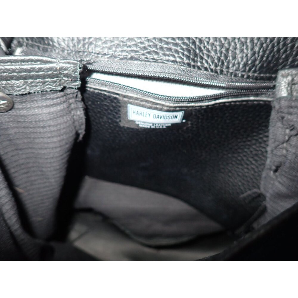 Harley Davidson Leather Back Pack Women Adjustable Shoulder Pebble Logo - Picture 4 of 6